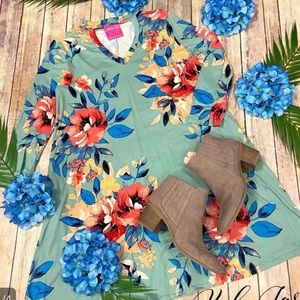 Reborn J teal choker dress pockets large NWT